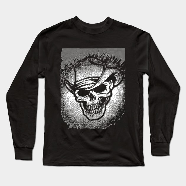 Cowboy Horror Death Skull ††† 8 bit/Pixelart Long Sleeve T-Shirt by DankFutura